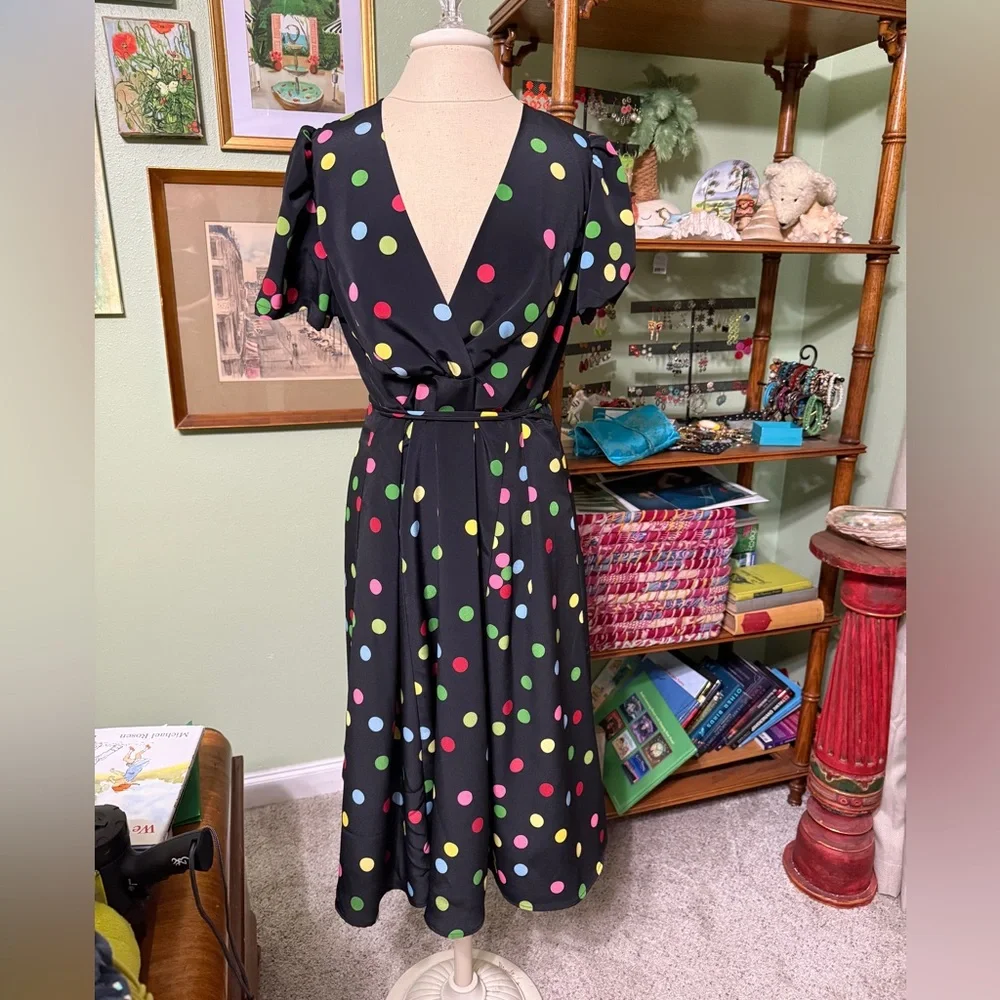 Black Circus Dot Retro Inspired Rita Dress - Picture 1 of 3